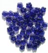 50 3x8mm Transparent Tanzanite Cupped Flower Beads